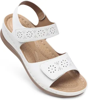 SHIBEVER Flat Sandals for Women Dressy: Comfortable Flats Sandals Women Open Toe Ankle Strap Walking Shoes Summer