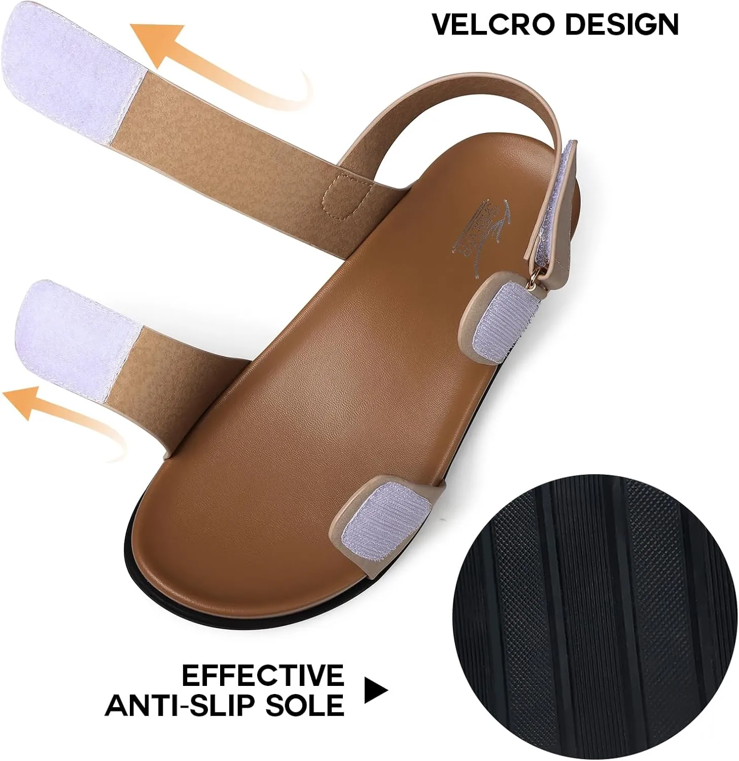 SHIBEVER Flat Sandals for Women Dressy: Summer Arch Support Comfortable Slip On Slide Sandal