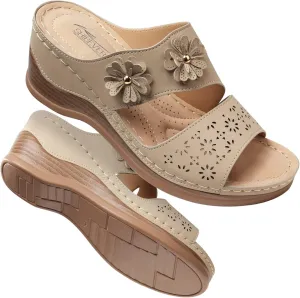 SHIBEVER Wedge Sandals for Dressy Women Platform Summer Womens Low Heels Arch Support Sandal