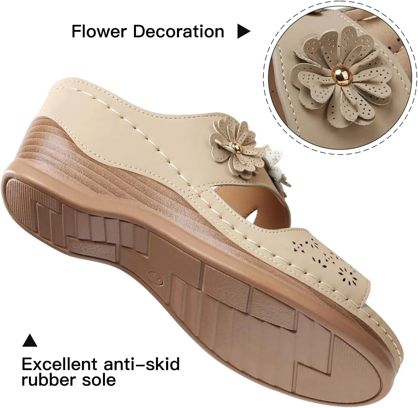 SHIBEVER Wedge Sandals for Dressy Women Platform Summer Womens Low Heels Arch Support Sandal