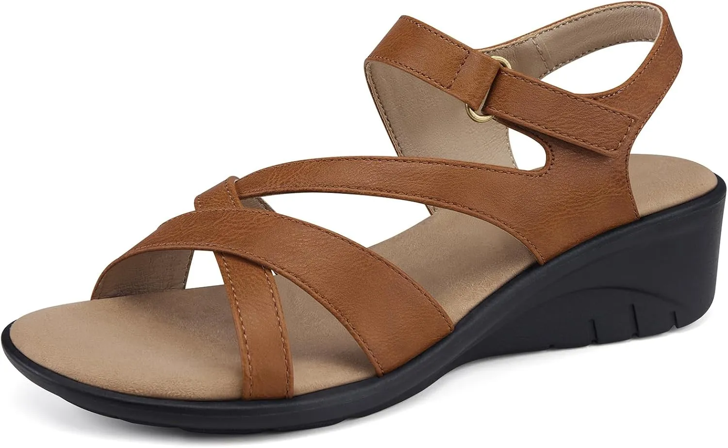 SHIBEVER Wedge Sandals for Women Dressy: Womens Sandals Comfortable - Summer Open Toe Casual Walking Low Wedges