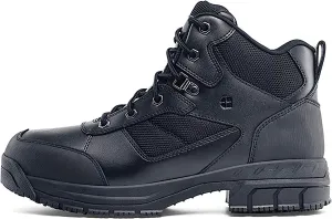 Shoes for Crews Voyager II, Men's, Women's, Unisex Steel Toe (ST) Work Boots, Slip Resistant, Water Resistant, Black, Men's 14 / Women's 15.5