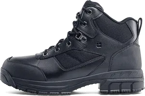 Shoes for Crews Voyager II, Men's, Women's, Unisex Steel Toe (ST) Work Boots, Slip Resistant, Water Resistant, Black, Men's 6 / Women's 7.5 Wide