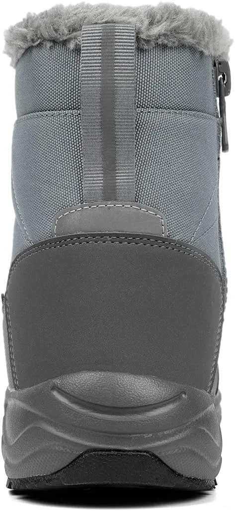 SILENTCARE Men's Warm Snow Boots, Fur Lined Waterproof Winter Shoes, Anti-Slip Lightweight Ankle Boot