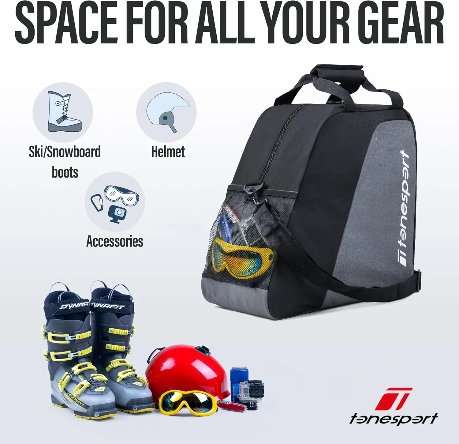 Ski Bag and Boot Bag Combo - Ski Bags for Air Travel - Unpadded Snow Ski Bags - For Skis Up to 180cm