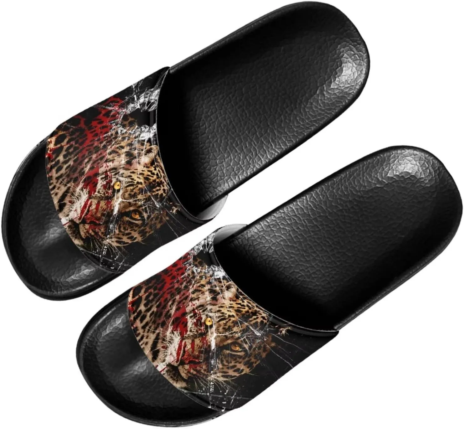 Slides for Men and,Flat Slides Slippers,Non-Slip Quick Drying Soft Lightweight Shower Shoes