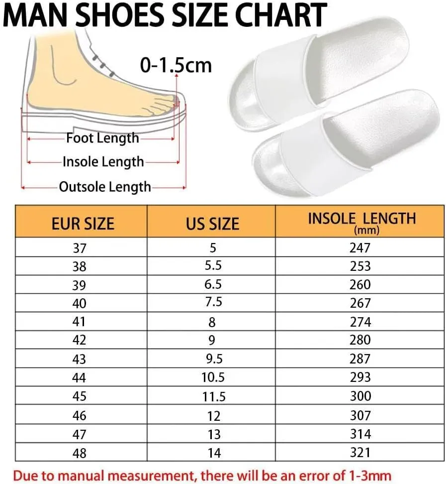 Slides for Men and,Flat Slides Slippers,Non-Slip Quick Drying Soft Lightweight Shower Shoes
