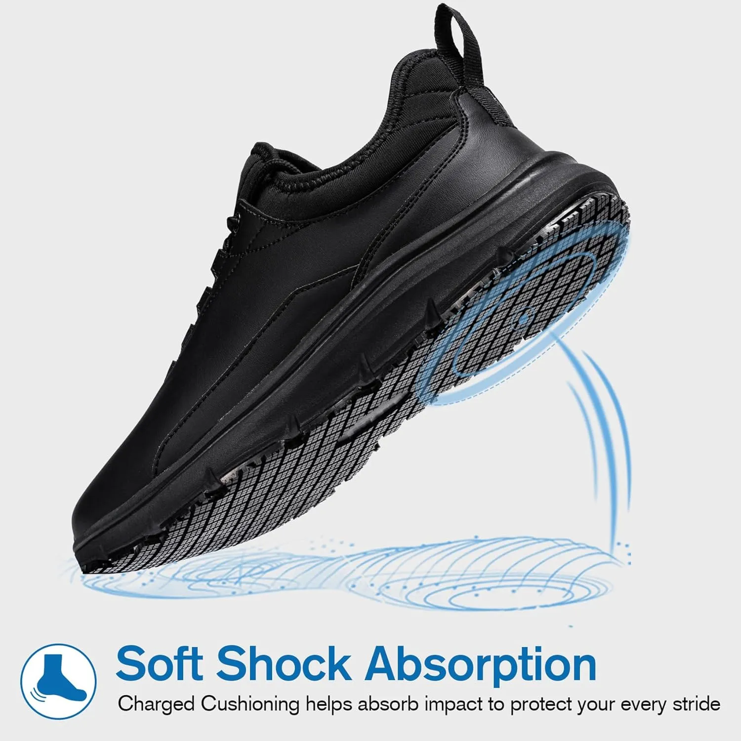 Slip On Work Shoes for Women Non Slip Sneakers Breathable Lightweight Walking Shoes Restaurant Slip Resistant Food Service Chef Kitchen Sneakers, Black