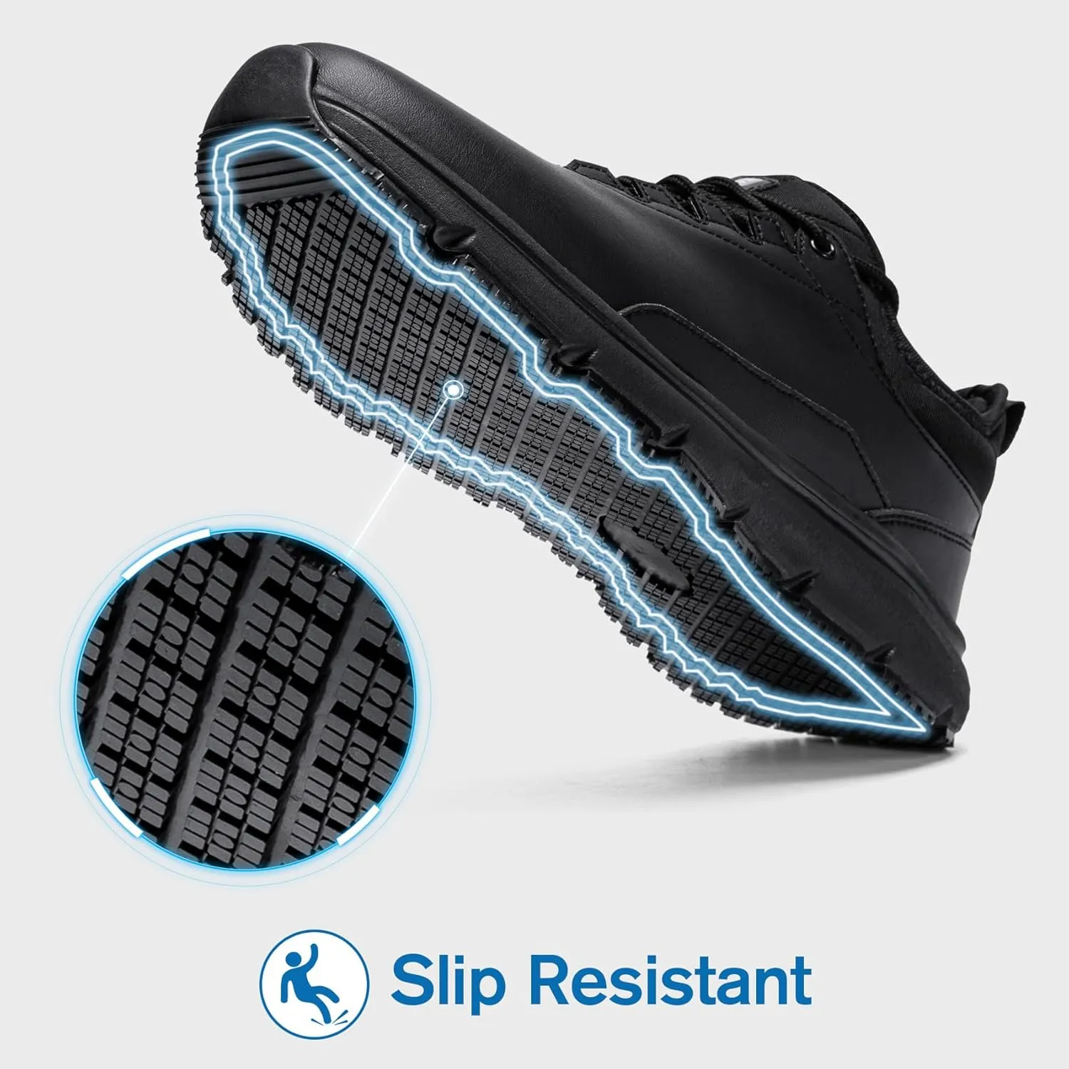 Slip On Work Shoes for Women Non Slip Sneakers Breathable Lightweight Walking Shoes Restaurant Slip Resistant Food Service Chef Kitchen Sneakers, Black