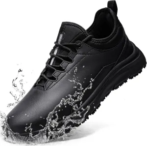 Slip On Work Shoes for Women Non Slip Sneakers Breathable Lightweight Walking Shoes Restaurant Slip Resistant Food Service Chef Kitchen Sneakers, Black