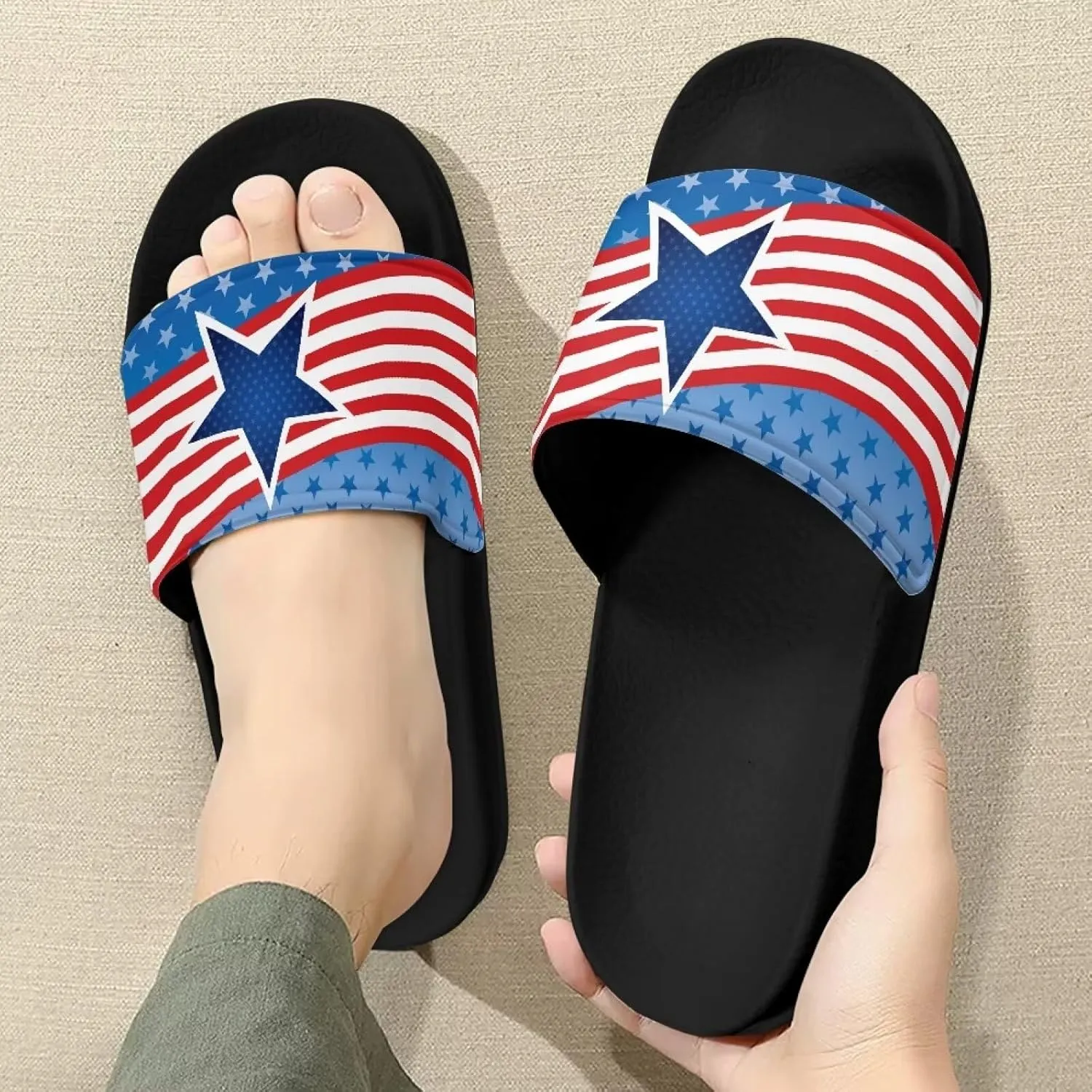 Slippers for Women Non-Slip Slide Sandals Open Toe Soft Sole Sandals Lightweight Slippers Walking Outdoor Sandals