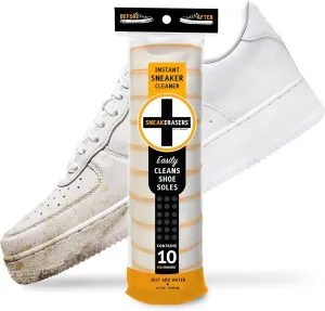 SneakERASERS Sole & Sneaker Cleaner, Premium Shoe Cleaner for Sneakers, Dual-Sided Sponges, Effective for Tennis Shoes & Women Men Sneakers, Gentle Rub Design Cleaner Kit, 10 Pack