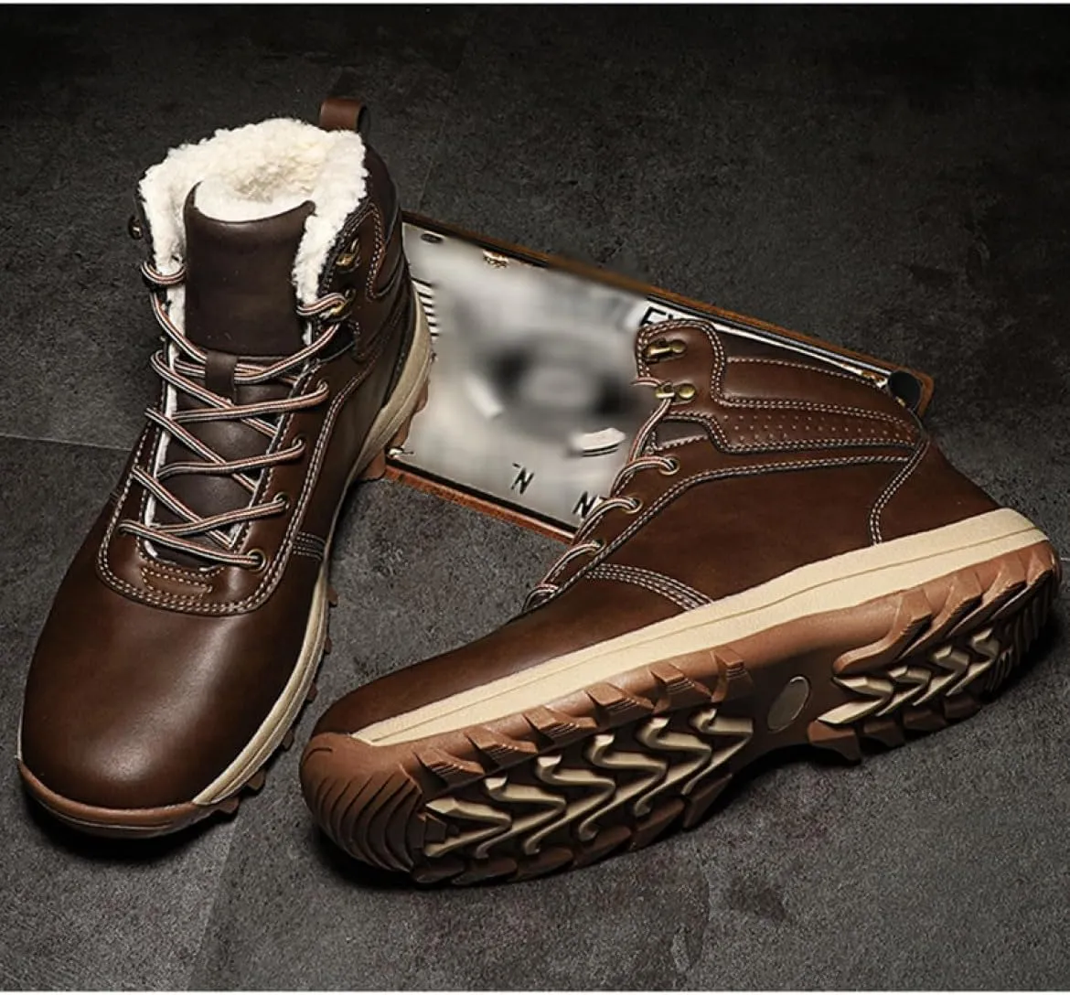 Snow shoes for men snow boots winter boots cold weather boots waterproof winter boots lightweight climbing shoes autumn winter lace-up boots thick soles cotton shoes snow shoes Father's Day outdoor