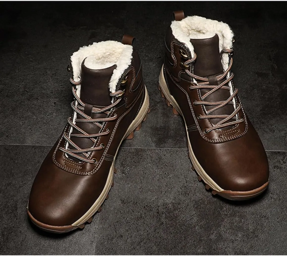 Snow shoes for men snow boots winter boots cold weather boots waterproof winter boots lightweight climbing shoes autumn winter lace-up boots thick soles cotton shoes snow shoes Father's Day outdoor