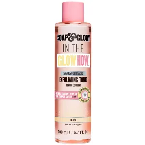 Soap & Glory in The Glow How Vitamin C 5% Glycolic Acid Exfoliating Tonic - Gentle Glycolic Acid Toner   Chamomile Extract - Pore Exfoliating Toner   Glow Tonic for Brighter, Healthier Skin (200ml)