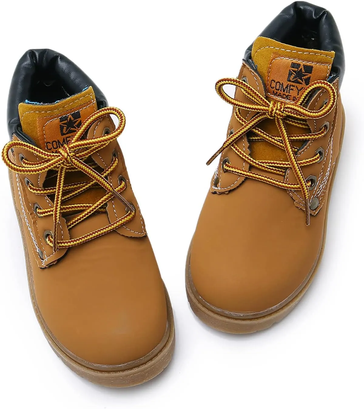 SOFMUO Baby Kids Boots - Boys Girls Rubber Sole PU Leather Warm Winter Shoes Hiking Snow Ankle Boots Toddler/Little Kid