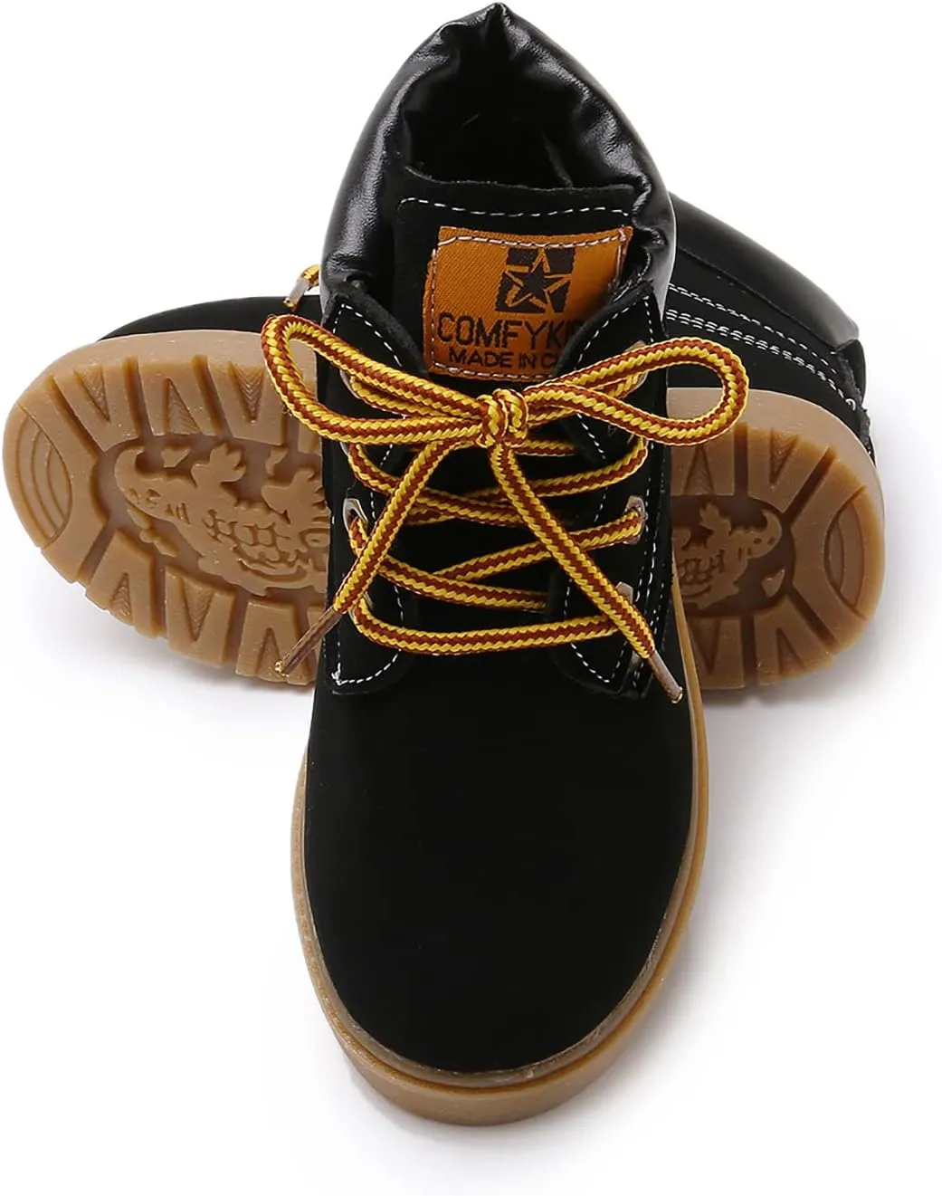 SOFMUO Baby Kids Boots - Boys Girls Rubber Sole PU Leather Warm Winter Shoes Hiking Snow Ankle Boots Toddler/Little Kid
