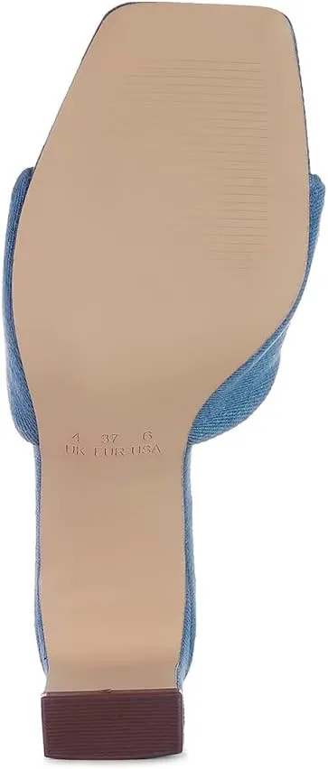 Soft Flirt Italian Block Heel Denim Sandals