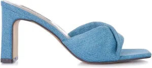 Soft Flirt Italian Block Heel Denim Sandals