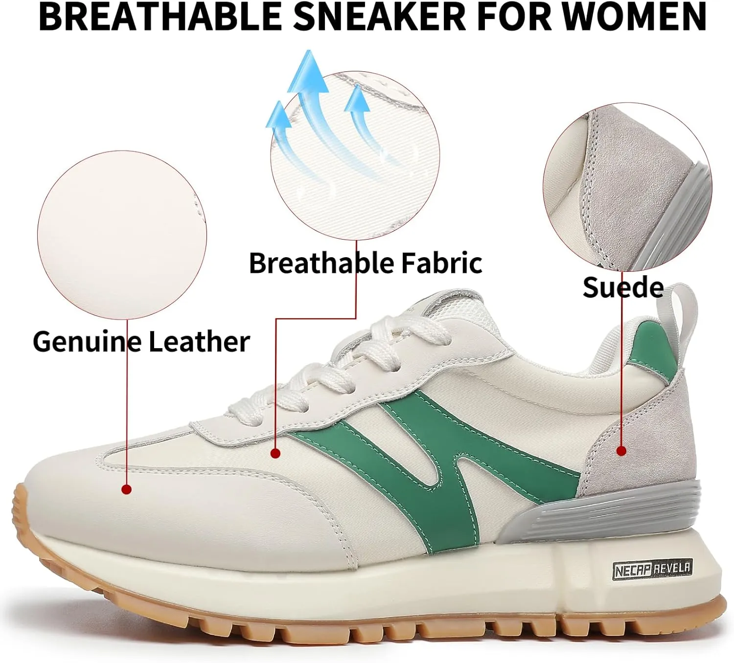 somiliss Sneakers for Women Genuine Leather Suede Patchwork Casual Lace Up Non-Slip Walking Shoes Comfortable Tennis Running Shoes Womens Fashion Sneakers