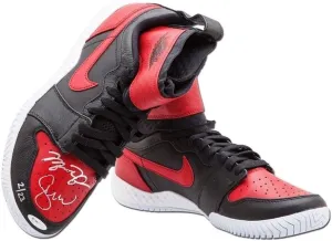 Sports Memorabilia Michael Jordan Serena Williams Dual Signed Nike Red White Shoes Bulls #/23 UDA - Autographed NBA Sneakers