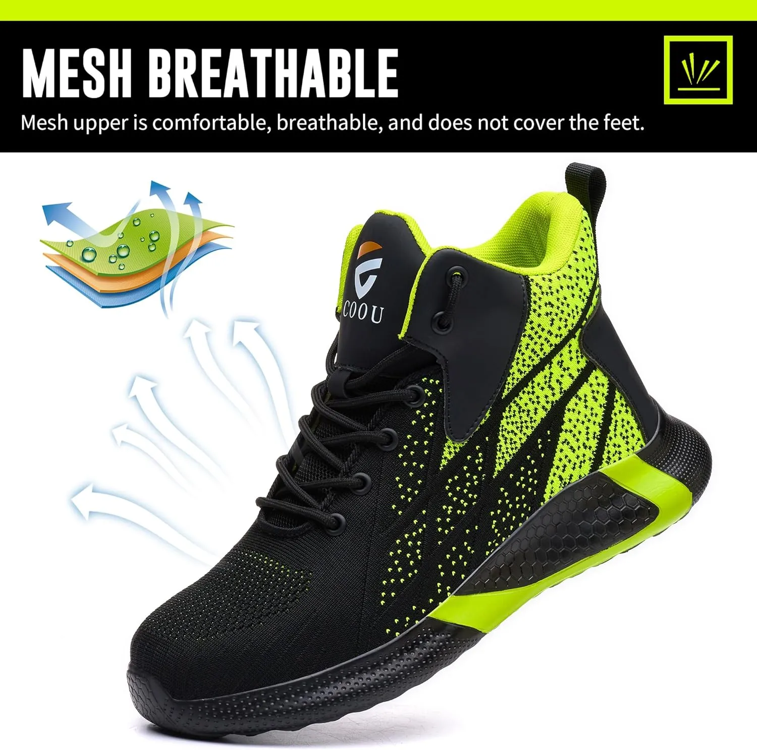 Steel Toe Shoes for Men Lightweight Comfortable Steel Toe Sneakers Waterproof Slip Resistant Steel Toe Boots for Women