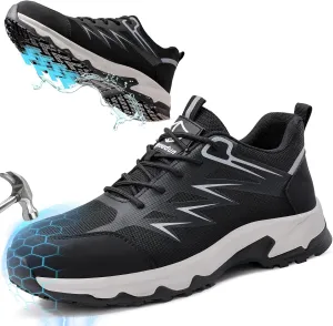 Steel Toe Shoes for Men Lightweight Work Boots for Men Comfortable Steel Toe Boots Industrial Work Shoes Breathable Safety Shoes Construction Steel Toe Sneakers Indestructible Safety Boots