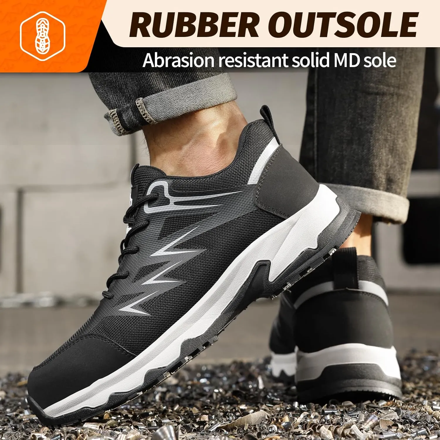 Steel Toe Shoes for Men Lightweight Work Boots for Men Comfortable Steel Toe Boots Industrial Work Shoes Breathable Safety Shoes Construction Steel Toe Sneakers Indestructible Safety Boots