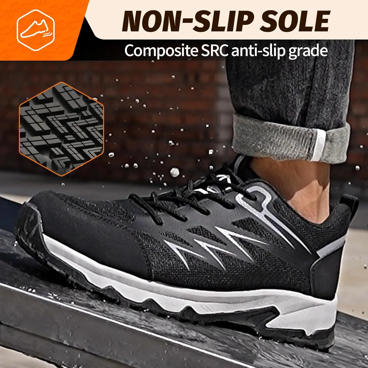 Steel Toe Shoes for Men Lightweight Work Boots for Men Comfortable Steel Toe Boots Industrial Work Shoes Breathable Safety Shoes Construction Steel Toe Sneakers Indestructible Safety Boots