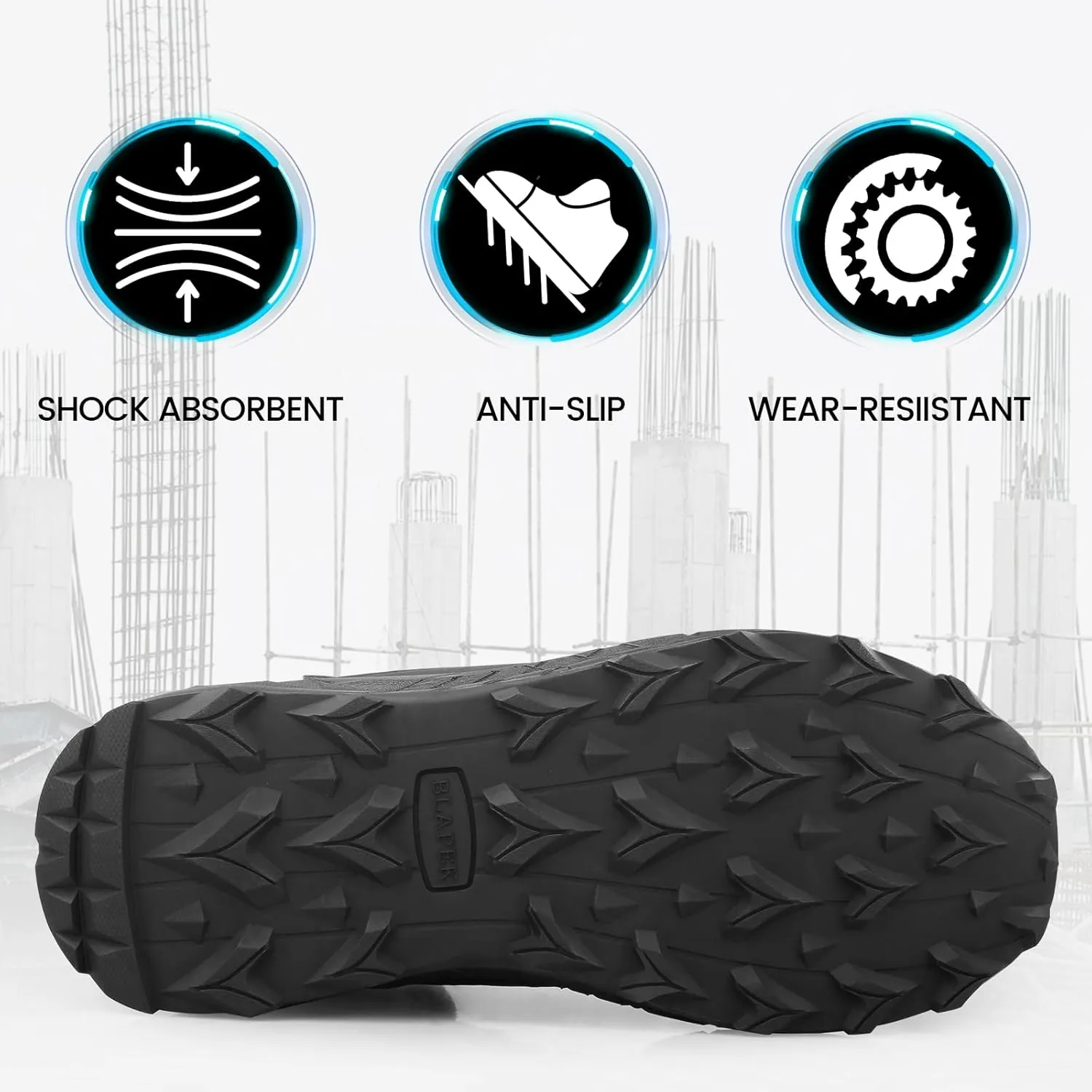 Steel Toe Work Boots for Men Non Slip Puncture Proof Safety Work Shoes for Men with Indestructible Construction Comfortable Perfect for Outdoor Work, Hiking, Construction