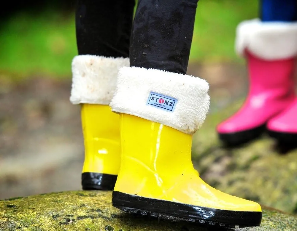 Stonz Rain Boots - Kids Rubber Boots Made with Toxic Free Natural Rubber - Waterproof, Safe Kids Rain Boots For Girls & Boys - Durable & Comfortable For Camping, School & Play.