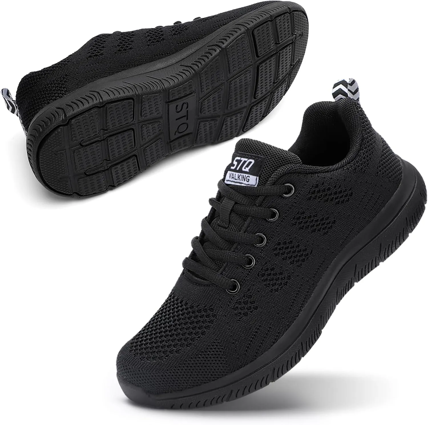 STQ Tennis Shoes Womens Lightweight Comfortable Lace up Walking Shoes Athletic Fashion Workout Gym Cross Training Sneakers