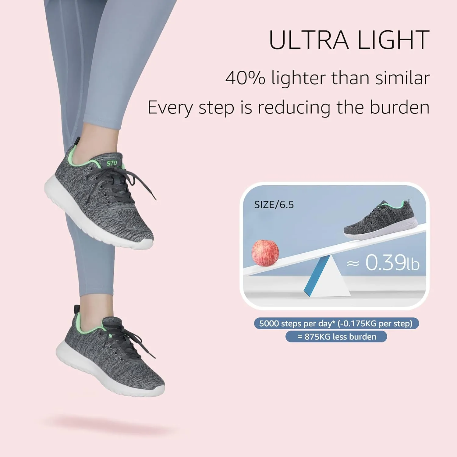 STQ Tennis Shoes Womens Lightweight Comfortable Lace up Walking Shoes Athletic Fashion Workout Gym Cross Training Sneakers