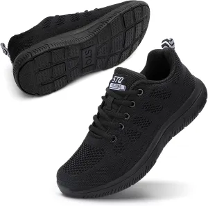 STQ Tennis Shoes Womens Lightweight Comfortable Lace up Walking Shoes Athletic Fashion Workout Gym Cross Training Sneakers