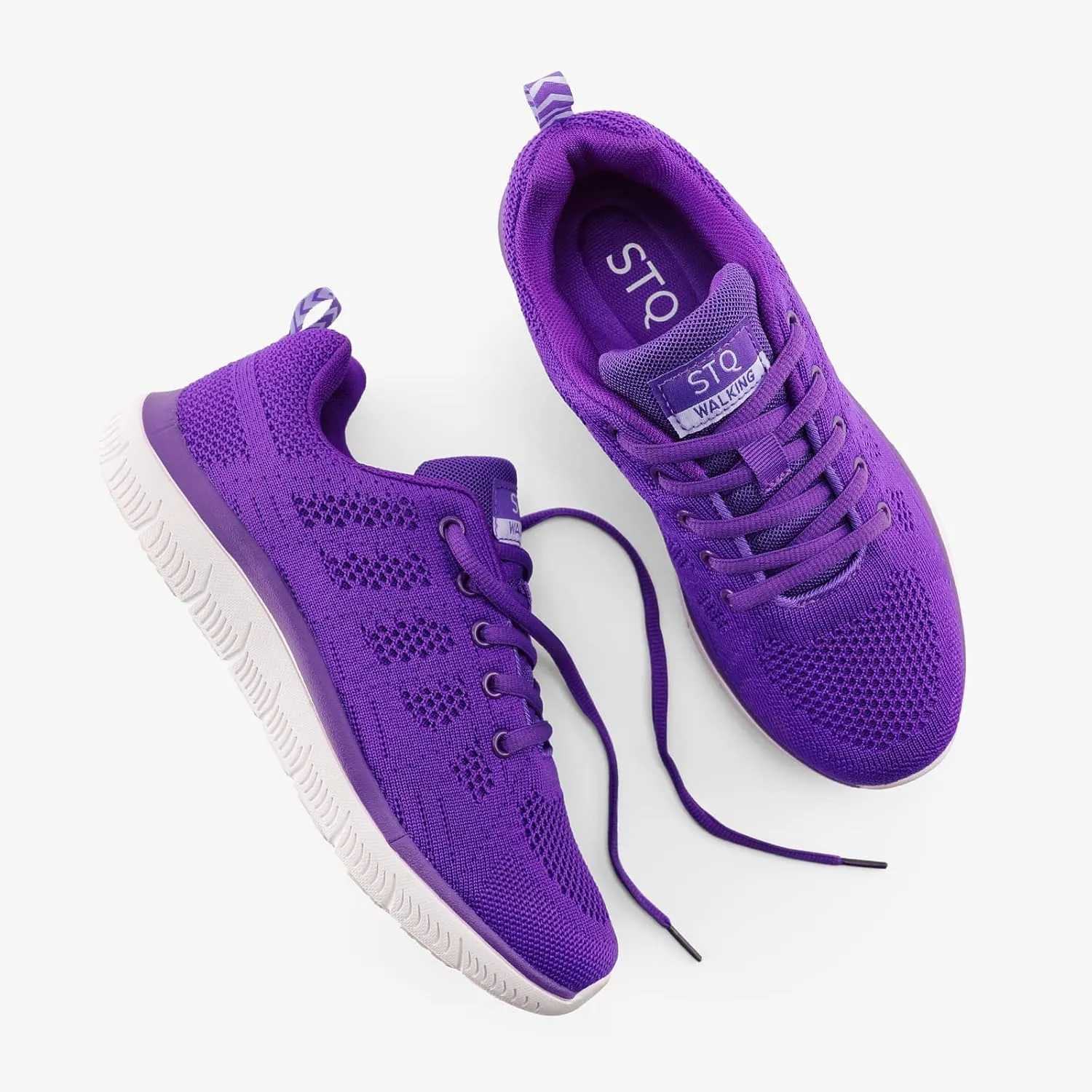 STQ Tennis Shoes Womens Lightweight Comfortable Lace up Walking Shoes Athletic Fashion Workout Gym Cross Training Sneakers