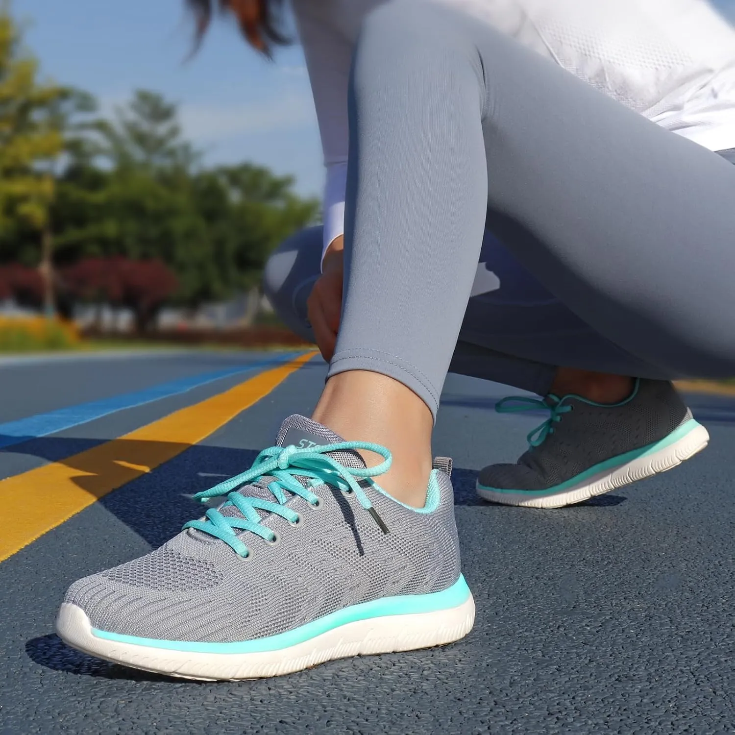 STQ Tennis Shoes Womens Lightweight Comfortable Walking Shoes Athletic Fashion Workout Gym Cross Training Sneakers