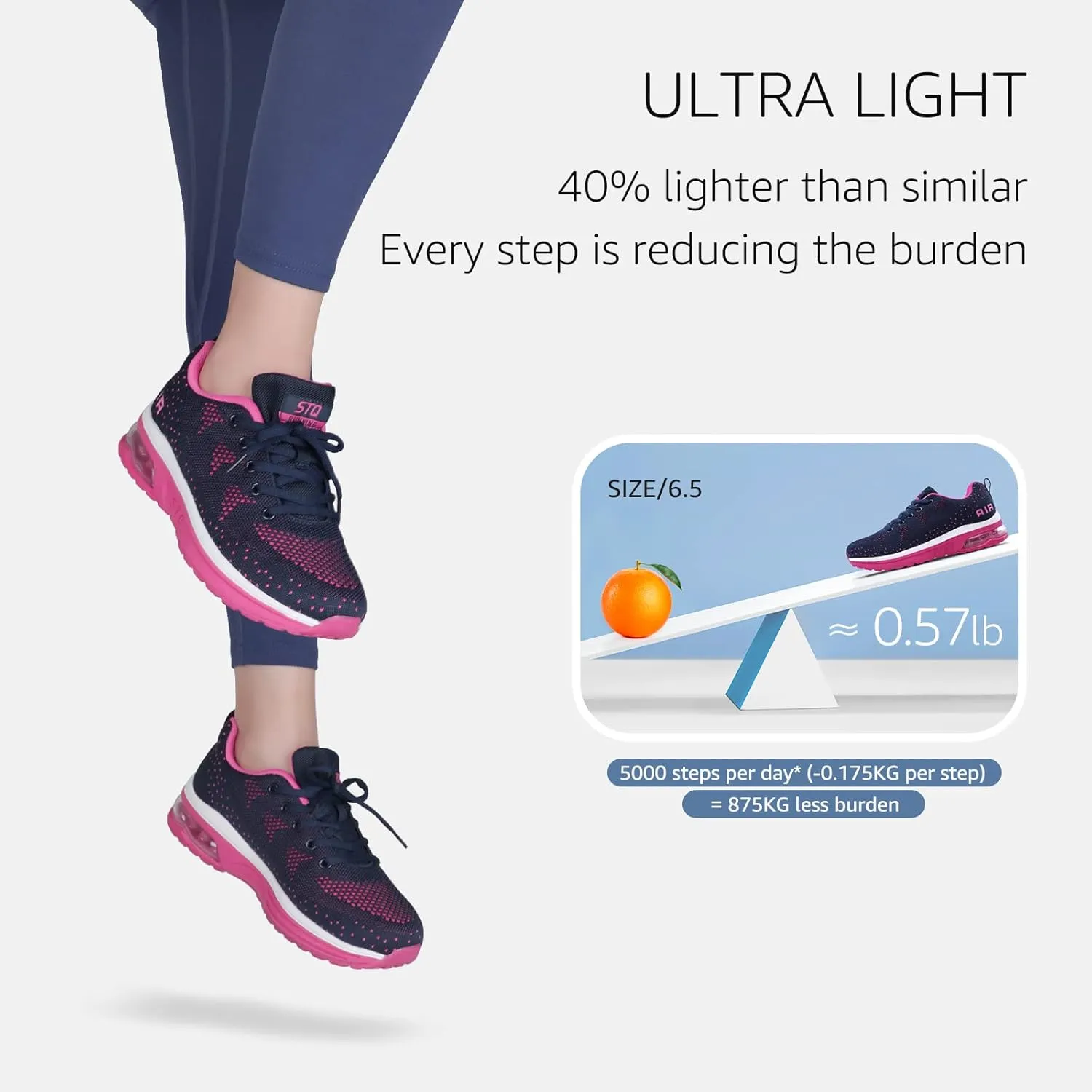 STQ Women's Running Shoes Lightweight Non Slip Walking Tennis Shoes Athletic Workout Gym Cross Training Sneakers