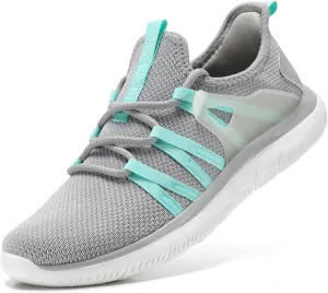STQ Womens Slip on Sneakers Breathable Tennis Arch Support Comfortable Walking Shoes Plantar Fasciitis Orthopedic Workout Gym Cross Training Athletic Standing