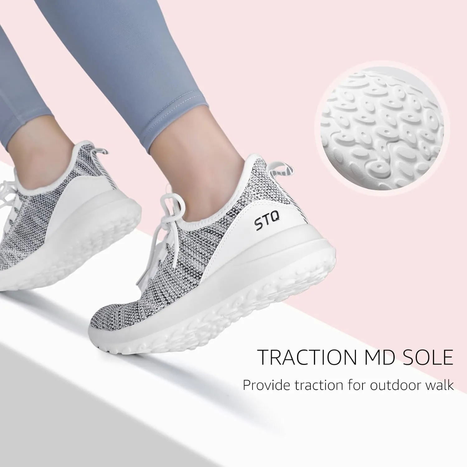 STQ Womens Slip On Sneakers Tennis Walking Orthopedic Shoes Breathable Athletic Gym Workout Cross Training Sneakers
