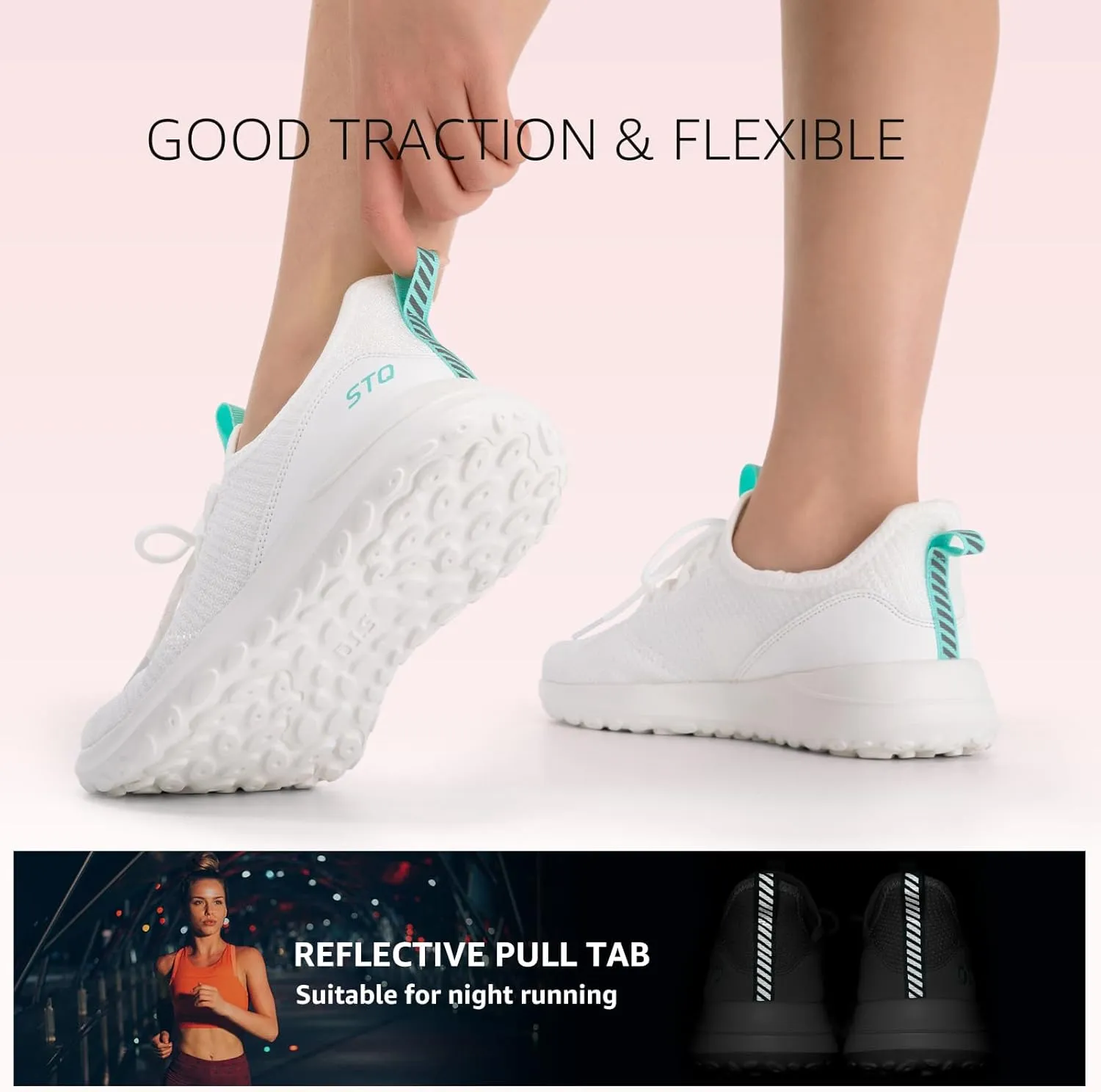 STQ Womens Slip On Sneakers Tennis Walking Orthopedic Shoes Breathable Athletic Gym Workout Cross Training Sneakers
