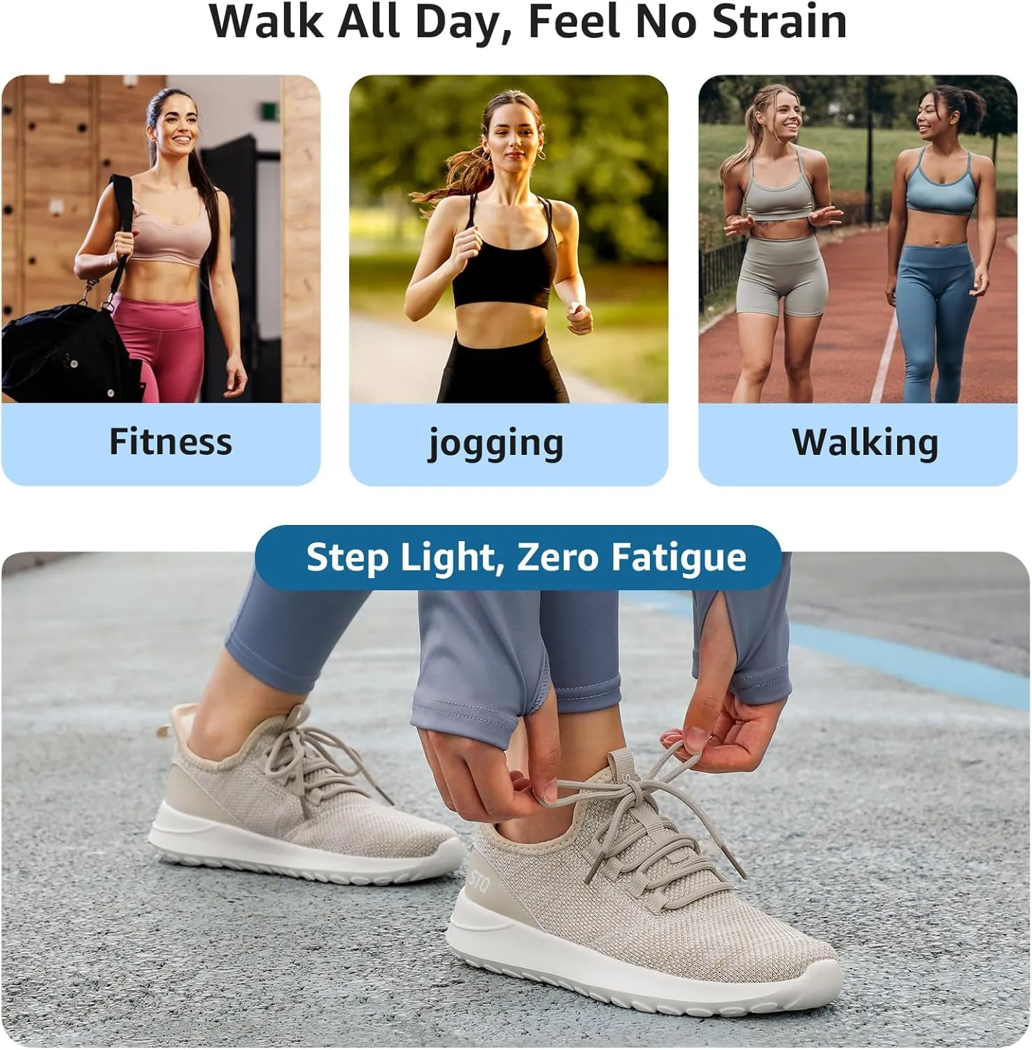 STQ Womens Slip On Sneakers Tennis Walking Orthopedic Shoes Breathable Athletic Gym Workout Cross Training Sneakers