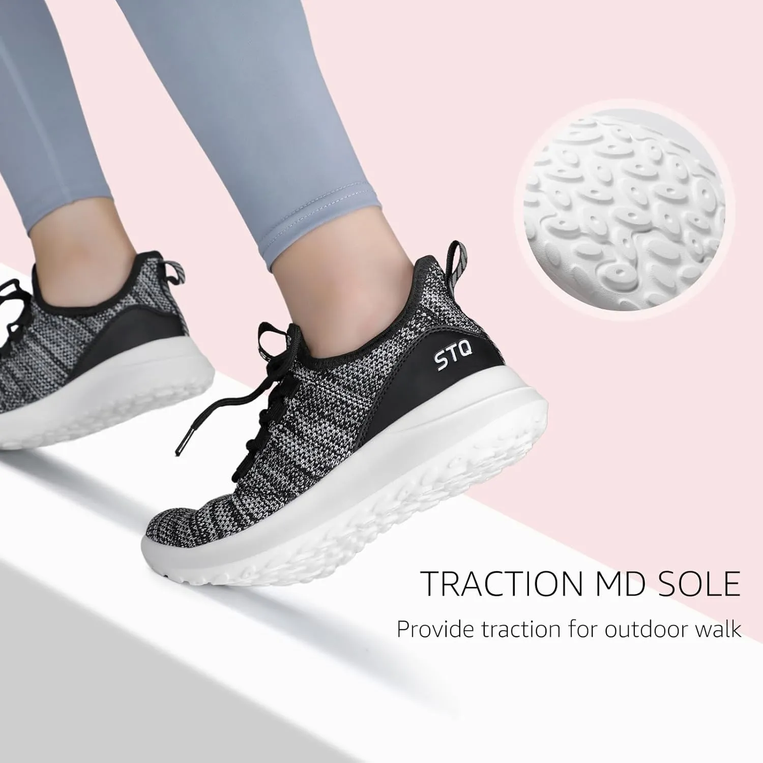 STQ Womens Slip On Sneakers Tennis Walking Orthopedic Shoes Breathable Athletic Gym Workout Cross Training Sneakers