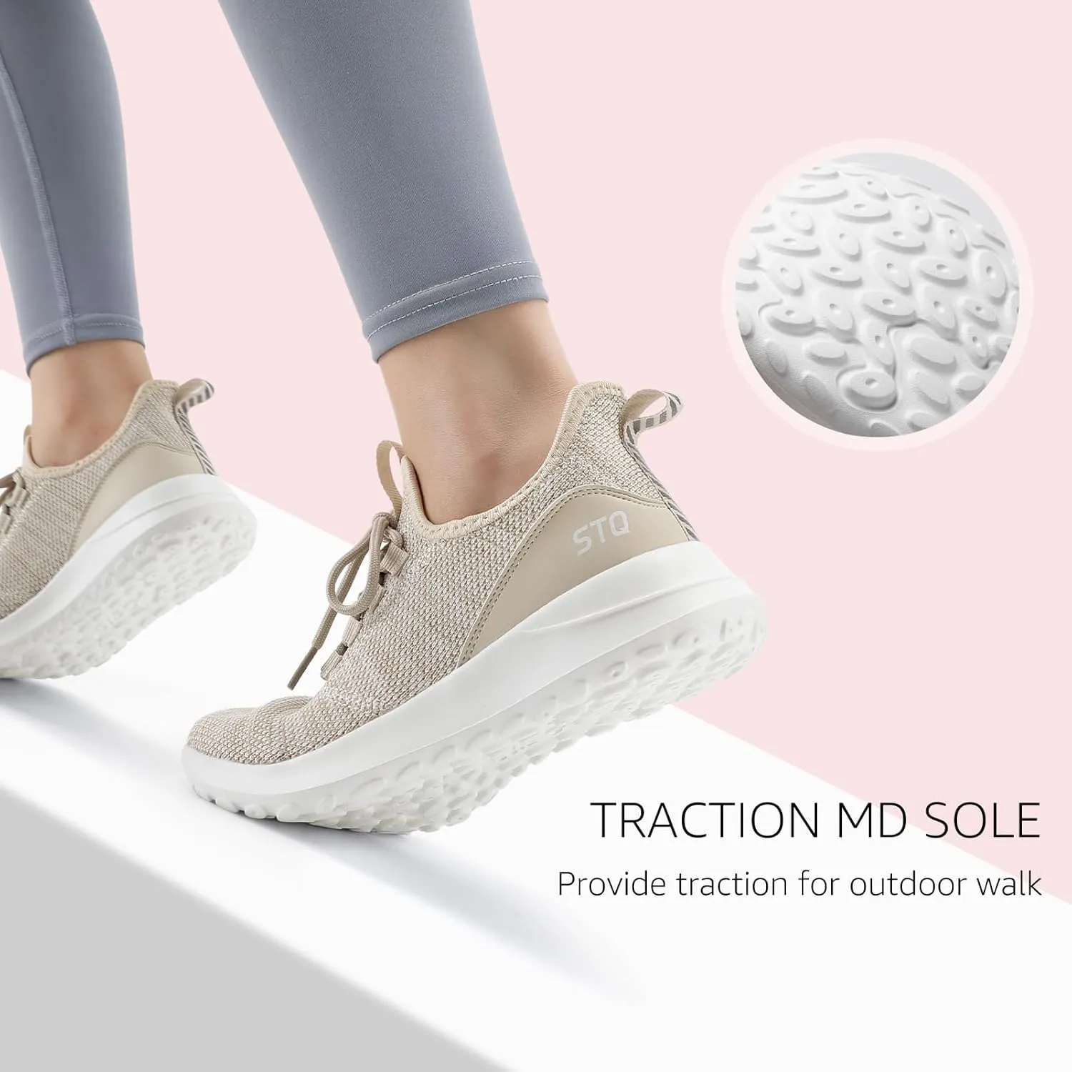 STQ Womens Slip On Sneakers Tennis Walking Orthopedic Shoes Breathable Athletic Gym Workout Cross Training Sneakers
