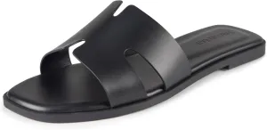 Stratuxx Kaze Open Toe Flat Dress Sandals Womens Slide Comfortable Summer Black, White, Tan Sandals for Women