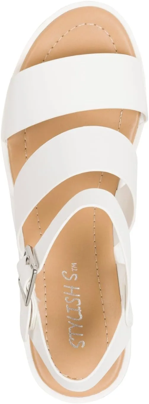 STYLISH S MARIA-S - Womens Open Toe Double Band Chunky Block Heel Lug Sole Platform Sandals With Adjustable Ankle Buckle