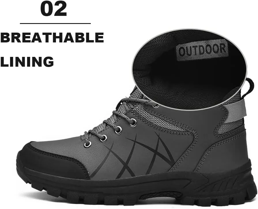 Succttssful Men's Breathable Hiking Trekking Boots for Outdoor - Comfortable Backpacking Boots for Traveler