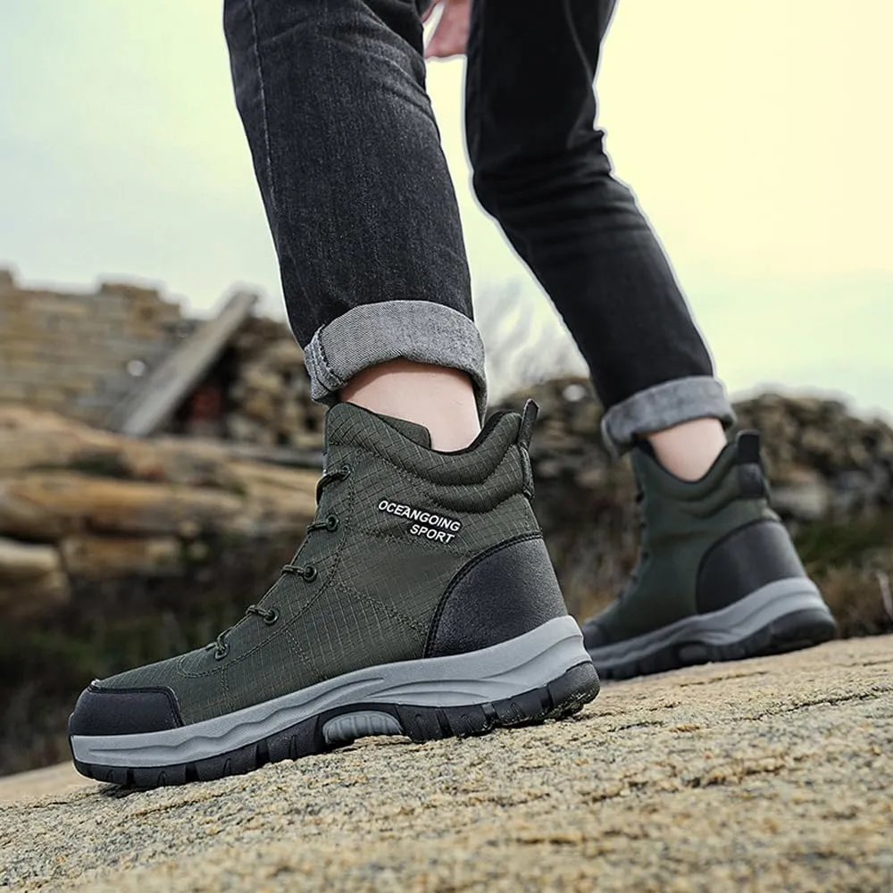 Succttssful Men's Breathable Hiking Trekking Boots for Outdoor - Comfortable Backpacking Boots for Traveler