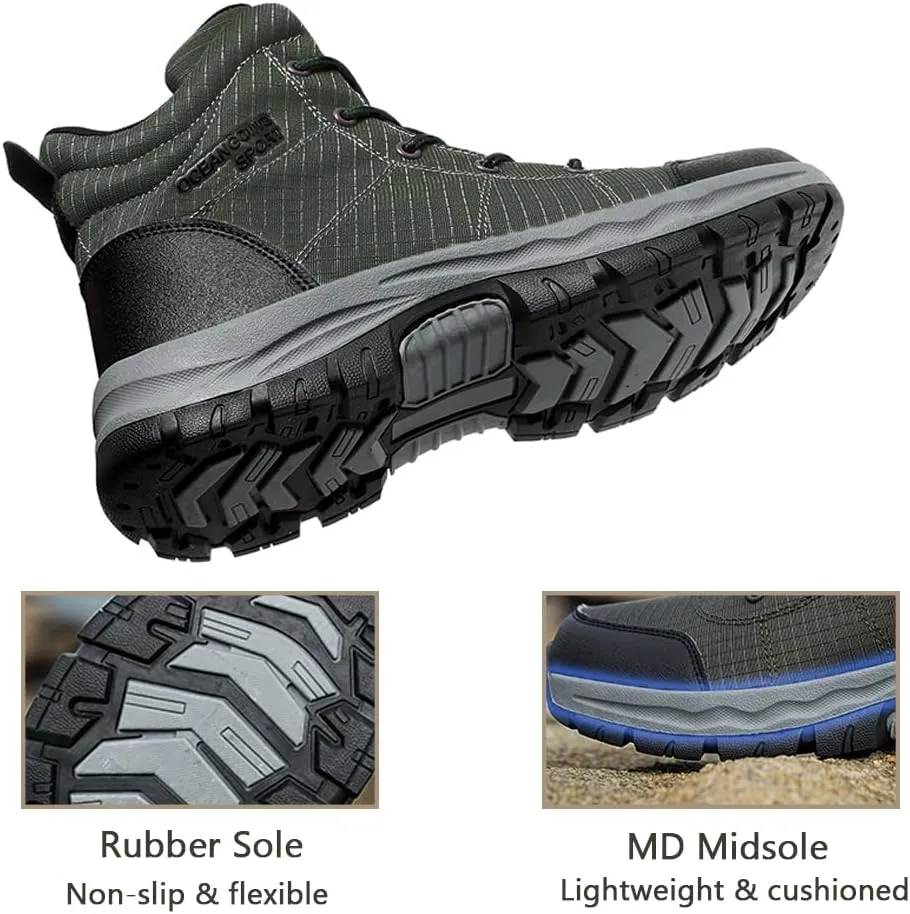 Succttssful Men's Breathable Hiking Trekking Boots for Outdoor - Comfortable Backpacking Boots for Traveler