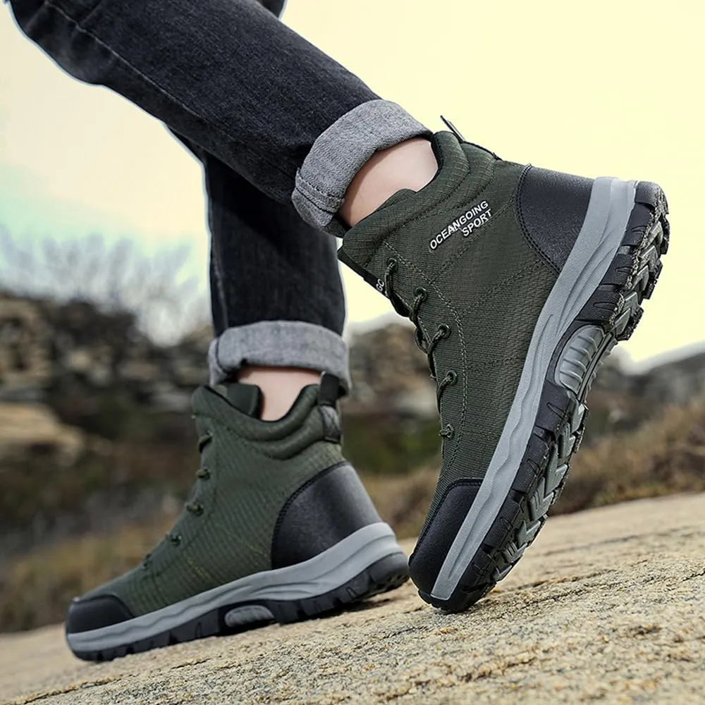 Succttssful Men's Breathable Hiking Trekking Boots for Outdoor - Comfortable Backpacking Boots for Traveler