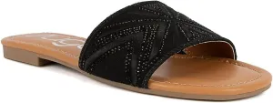 Sugar Women's Slide Sandals – Stylish Slip-On Flats for Casual, Dressy, Beach, or Pool Wear